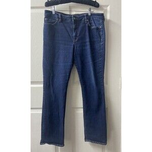 Lauren Ralph Lauren Jeans Womens Plus 14 Mid Rise Medium Wash Straight Leg Denim